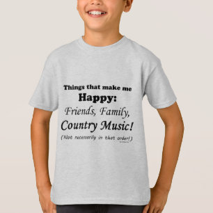 T-shirts Música country me torna feliz