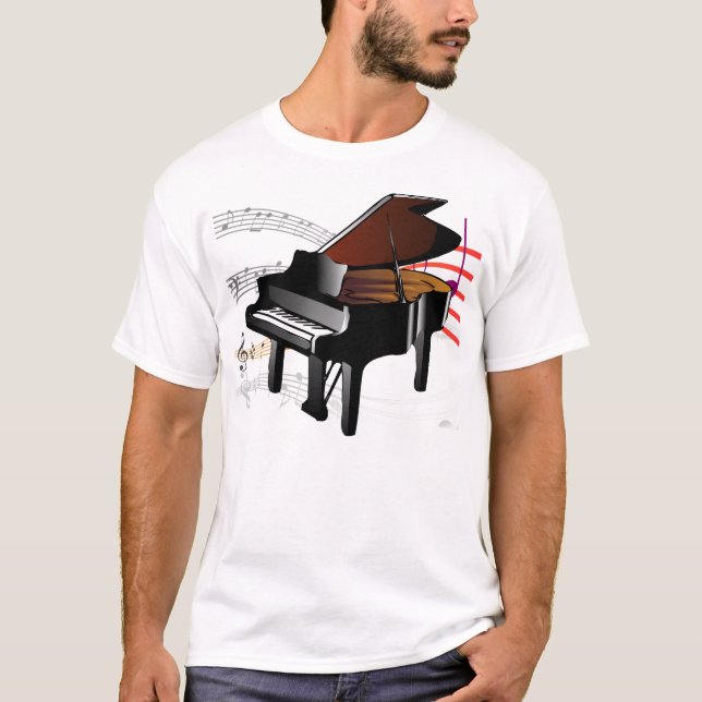T-shirts Música do piano (Frente)