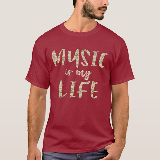T-shirts Música é minha citação da vida (Frente)