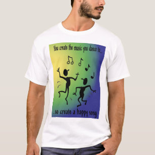 T-shirts Música feliz azul/verde