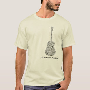 T-shirts Musical Notes Guitar Deixa A Música Falar