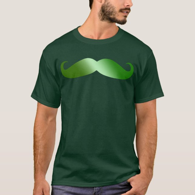 T-shirts Mustache Irlandês Verde (Frente)