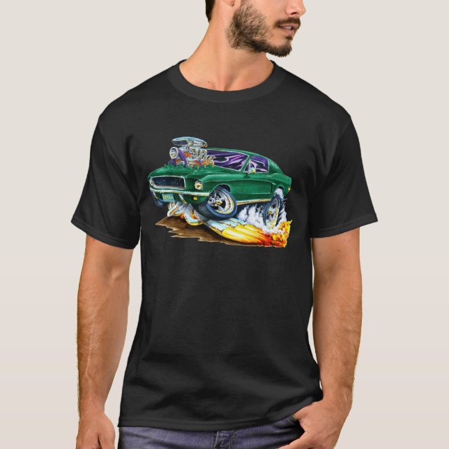 T-shirts Mustang de Bullitt com motor grande (Frente)