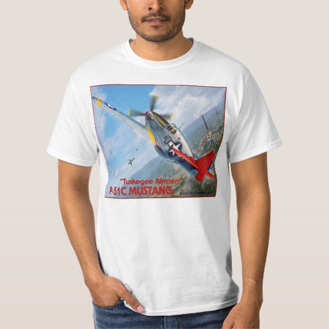 T-shirts Mustang dos aviadores P-51 de Tuskegee (Frente)