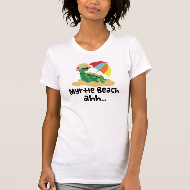 T-shirts Myrtle Beach (tartaruga na praia) (Frente)