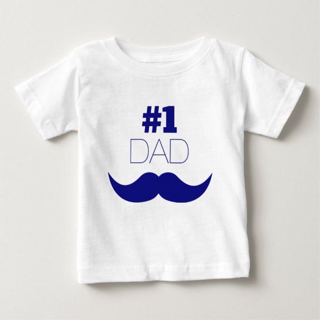 T-shirts Nº 1 - bigode azul Pai - Número Um (Frente)
