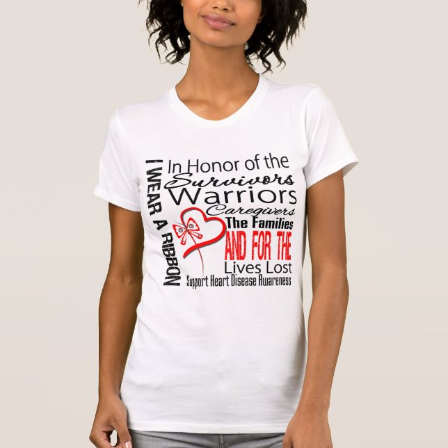 T-shirts Na doença cardíaca do tributo da colagem da honra (Frente)