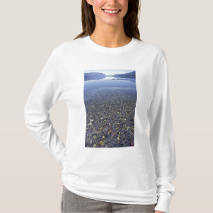 T-shirts NA, EUA, Montana, Glacier NP Rochas no Lago