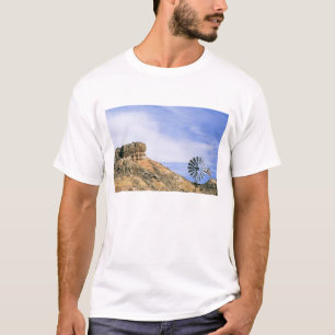 T-shirts NA, EUA, Texas Moinho de vento e falésias de Palo