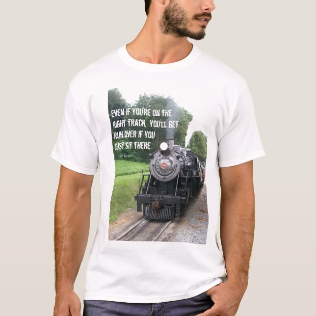 T-shirts Na faixa direita - Piada do comboio (Frente)