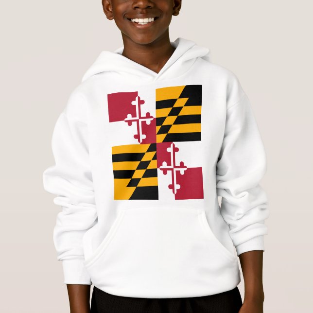 T-shirts Na moda de Sinalizador do Estado de Maryland (Frente)