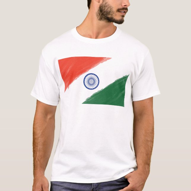 T-shirts Nação nacional do país de India da bandeira (Frente)