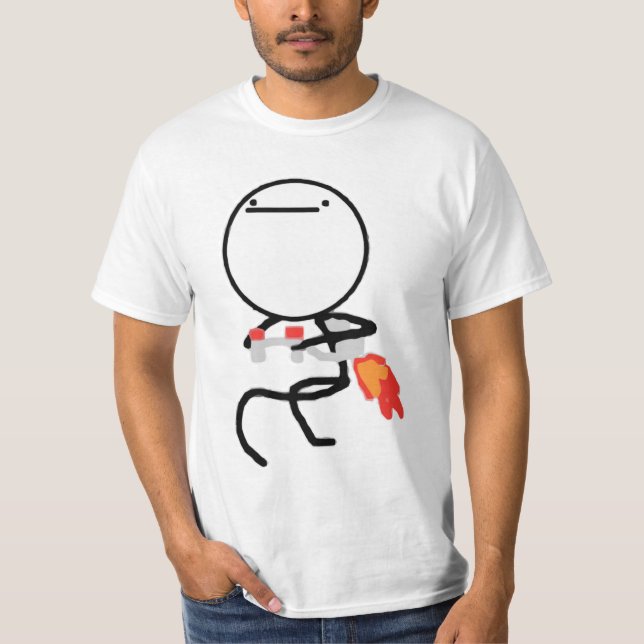 T-shirts Nada fazer aqui Rage cara Meme (Frente)