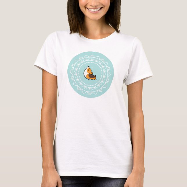 T-shirts Namaste Tricolor Corgi Nova Classificação de Balan (Frente)