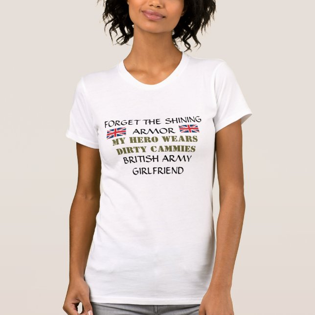 T-SHIRTS NAMORADA DE EXÉRCITO BRITÂNICO, CAMADAS SUJAS (Frente)