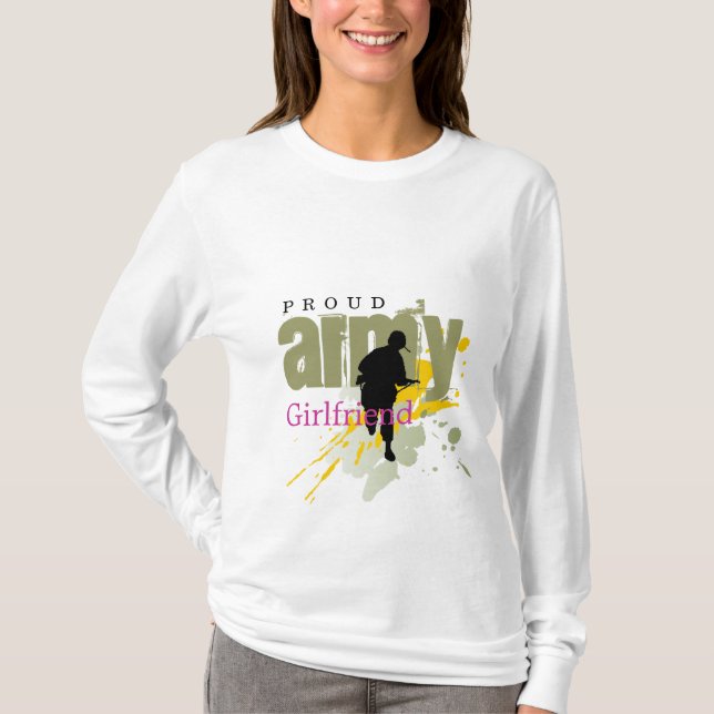 T-shirts Namorada orgulhoso do exército (Frente)