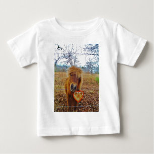 T-shirts Namorados Coração Miniatura Cavalo Marrom