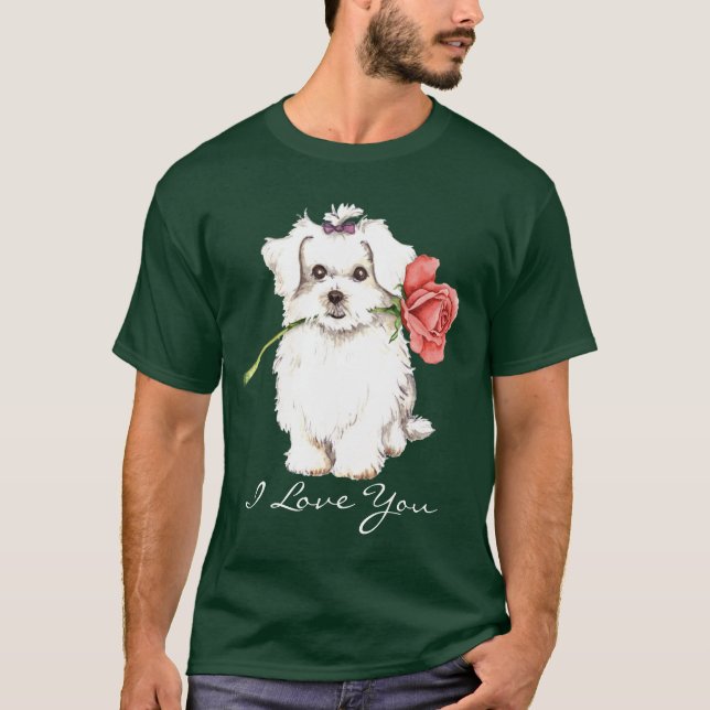 T-shirts Namorados Rosa maltês (Frente)