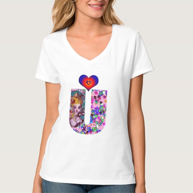 T-SHIRTS NAMORADOS VENETIAN MONOGRAM U LETTER (Frente)