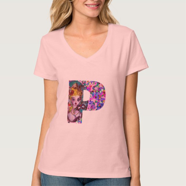 T-SHIRTS NAMORADOS VENETIANO MONOGRAMA R LETRA (Frente)