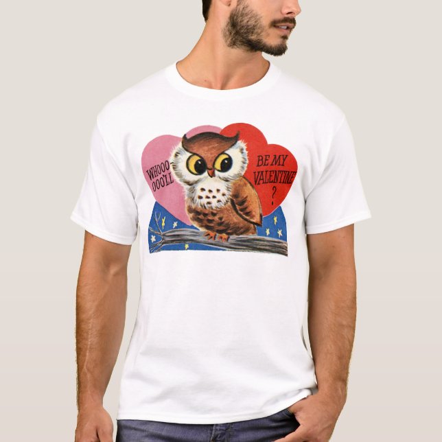 T-shirts Namorados Vintage Owl (Frente)
