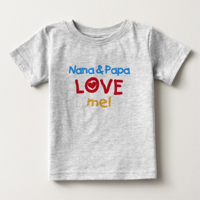 T-shirts Nana e a papá amam-me (Frente)