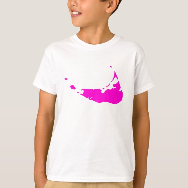 T-shirts Nantucket cor-de-rosa (Frente)
