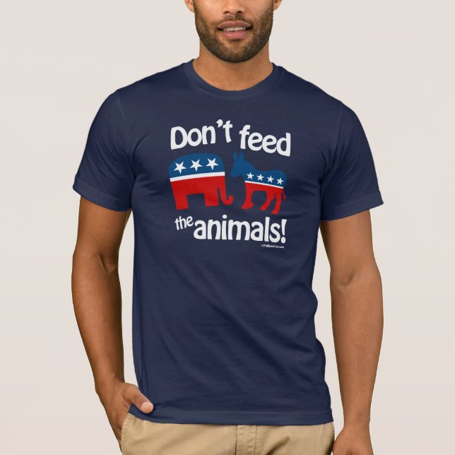 T-shirts Não alimente os animais (Frente)