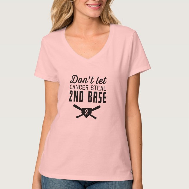 T-shirts Não deixe o cancro da mama roubar a ?a base (Frente)