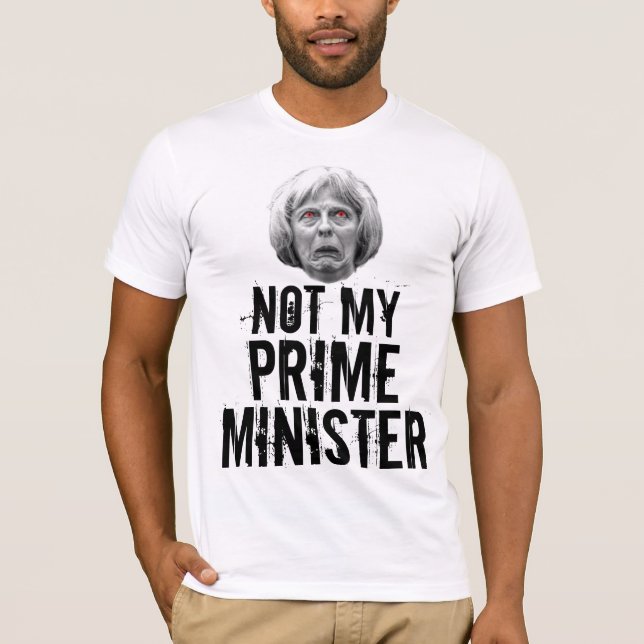 T-shirts Não meu primeiro ministro - Theresa pode (Frente)