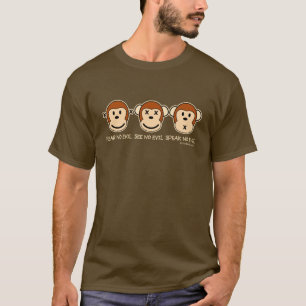 T-shirts Não ouça nenhum macaco do mau