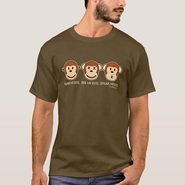 T-shirts Não ouça nenhum macaco do mau (Frente)