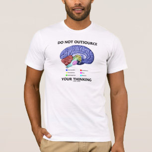 T-shirts Não terceirizar seu pensamento (Anatomia cerebral