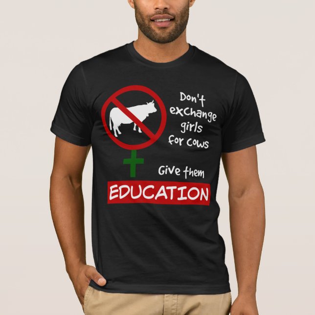 T-shirts Não troque garotas por vacas, dê educação a elas (Frente)