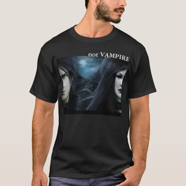 T-shirts não VAMPIRO: Alienígena (cores escuras) (Frente)