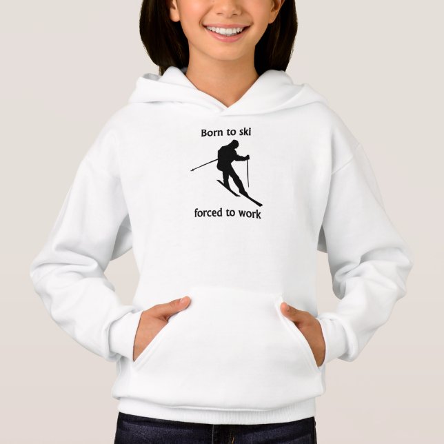 T-shirts Nascer a esquiar forçado para trabalhar (Frente)