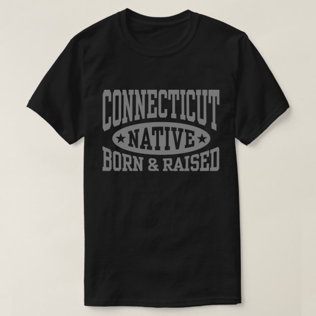 T-shirts Nascer de Connecticut e Elevado (Frente do Design)