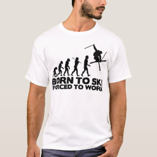 T-SHIRTS NASCER DE EVOLUÇÃO DO SKIER PARA SKI FORÇADO A TRA