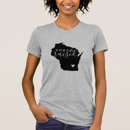 T-shirts Nascer de Wisconsin e Tee do Estado Raizado