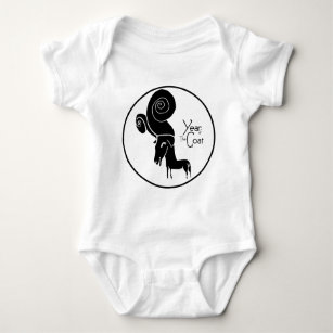T-shirts Nascer no ano chinês do Bodysuit do bebê da cabra