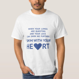 T-shirts Natação com texto inspirador do coração