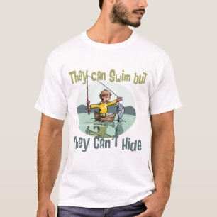 T-shirts Natação de pesca, mas não se pode esconder