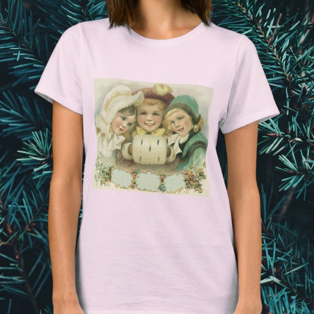 T-shirts Natais vintages Irmãs, Crianças Vitorianas (Criador carregado)