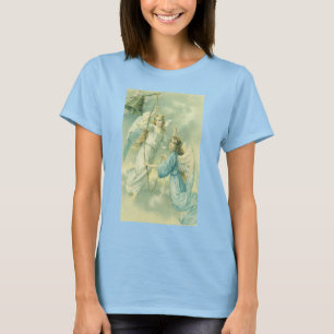 T-shirts Natal Antigo, Anjos Vitorianos com um Sino
