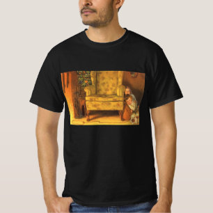T-shirts Natal Antigo Crianças Esperando pelo Papai Noel