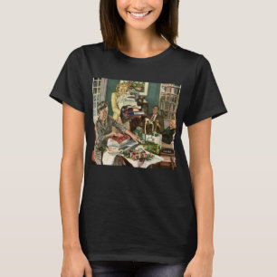 T-shirts Natal Antigo, Família Feliz Envolvendo Presentes