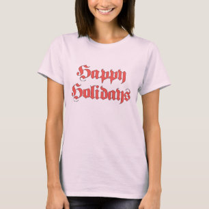 T-shirts Natal Antigo, Texto Feliz Natal Letras Vermelhas