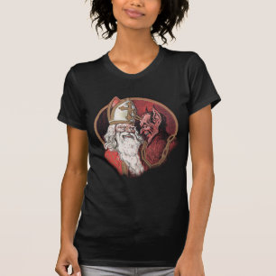 T-shirts Natal de Krampus e de papai noel