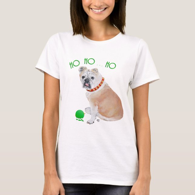 T-shirts Natal do Bulldog Inglês (Frente)