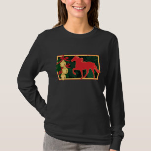 T-shirts Natal do cavalo da montanha rochosa de Bels de
